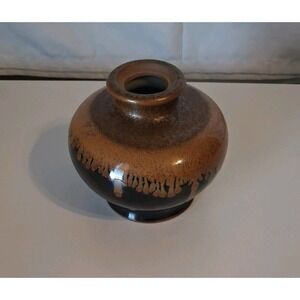 Takahashi San Francisco Vtg Black/Brown Japanese Bud Vase